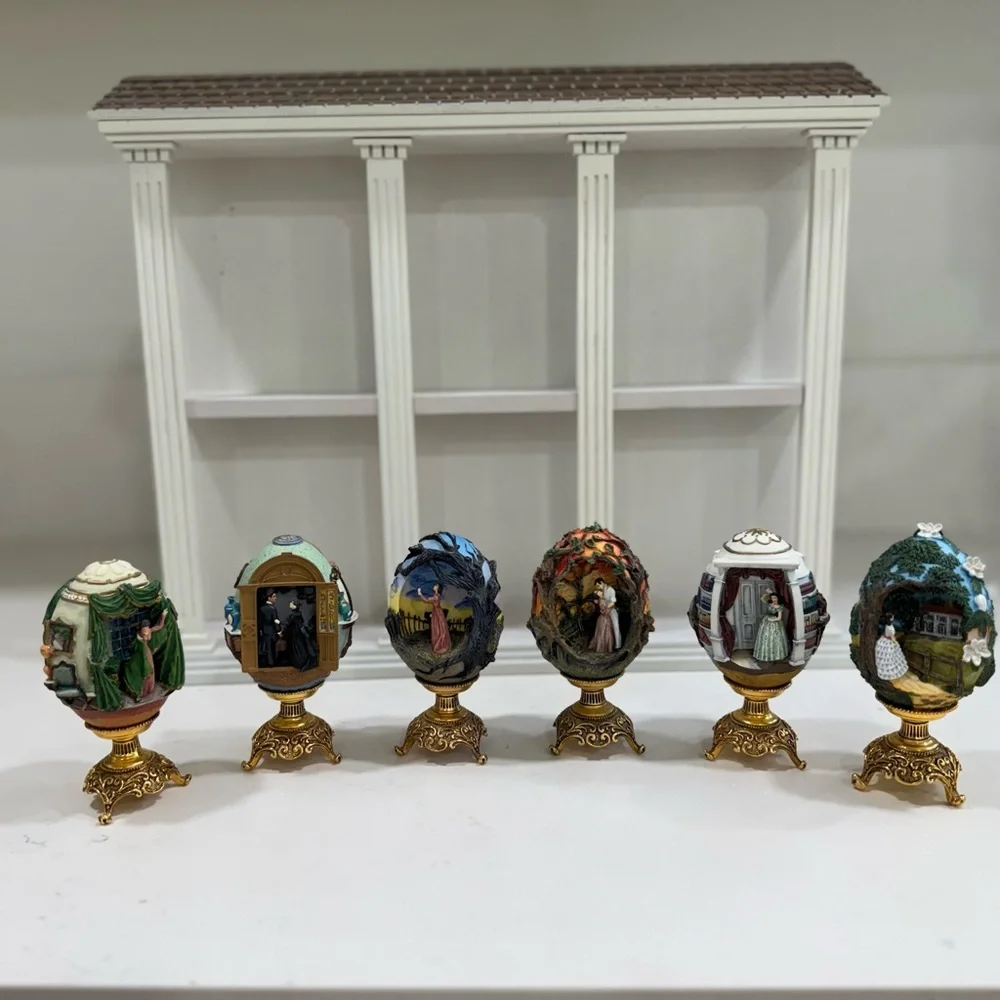 FRANKLIN MINT GONE WITH THE WIND EGG COLLECTION with display